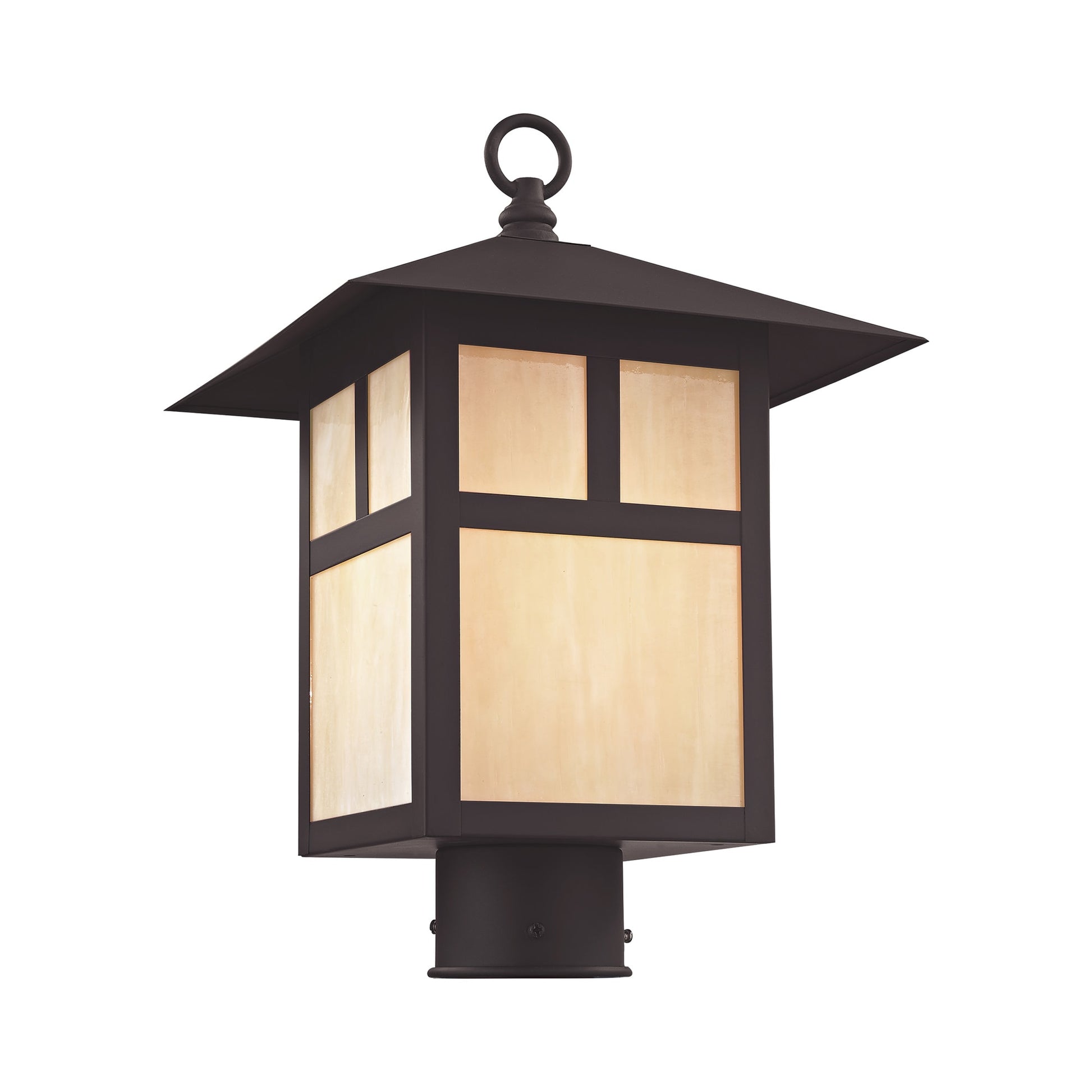 Livex Lighting Montclaire Mission 15-in Bronze Traditional Outdoor Light post lantern
