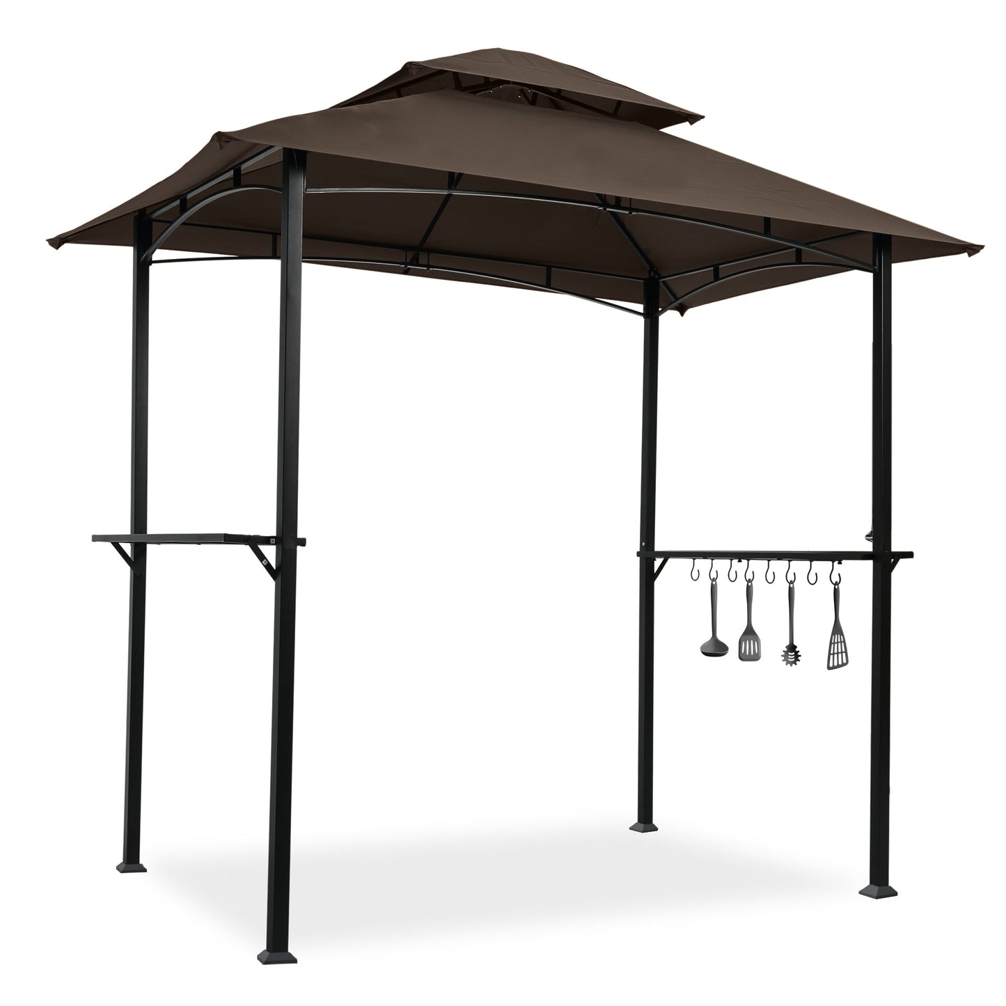 Damerin 7.7-ft x 4.8-ft Gazebos Brown Gazebo with Soft Top Roof