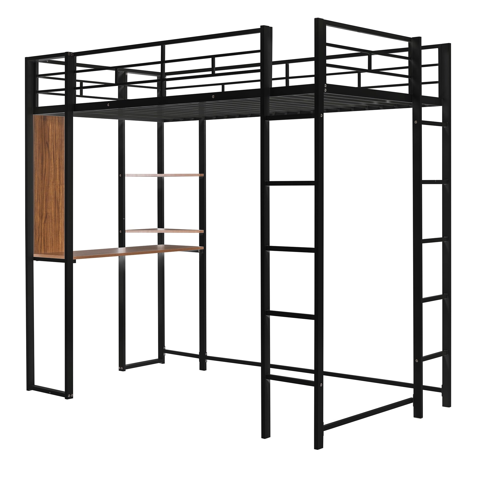 LETILY Twin Black Metal Bed Frame with Headboard