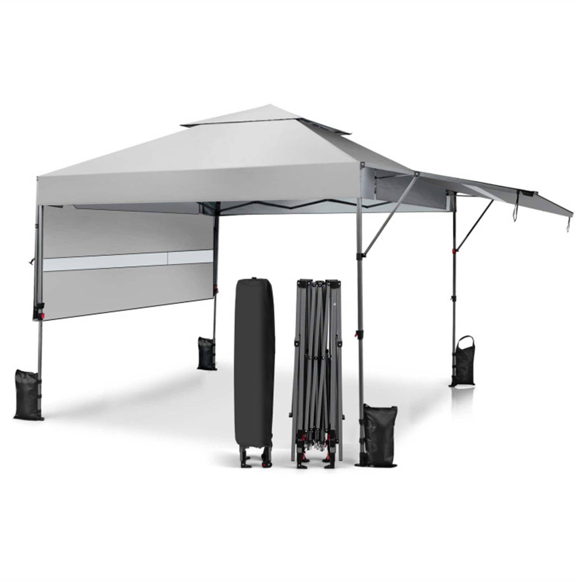 BABOOM 17.6-ft x 10-ft Rectangle gray/Oxford Fabric Picnic table canopy