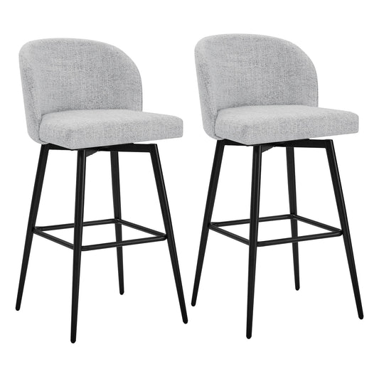Circle 55 White (Multi-Colored) 30-in H Bar height Upholstered Swivel Metal Bar Stool 2 -Pack