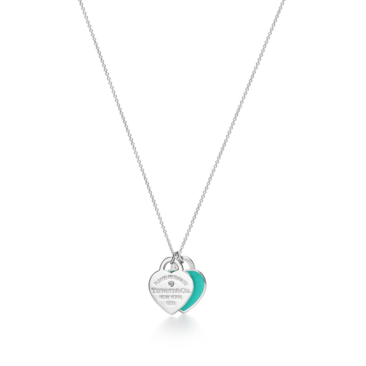 Tiffany Return to Tiffany Double Heart Tag Pendant in Silver and Gold Mini