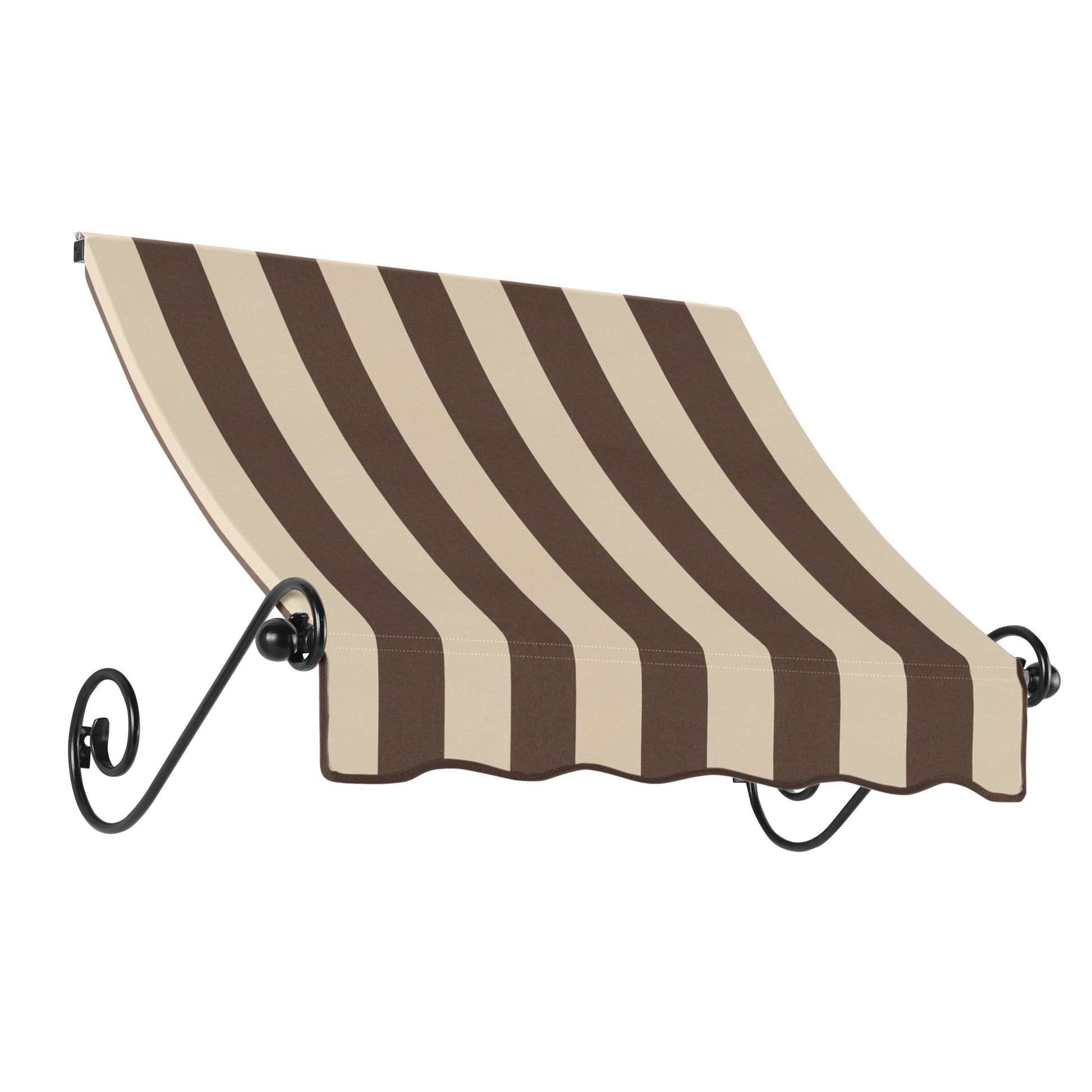 Awntech Charleston 52.5-in Wide x 24-in Projection x 24-in Height Fabric Brown/Tan Stripe Striped Fixed Window/Door Awning