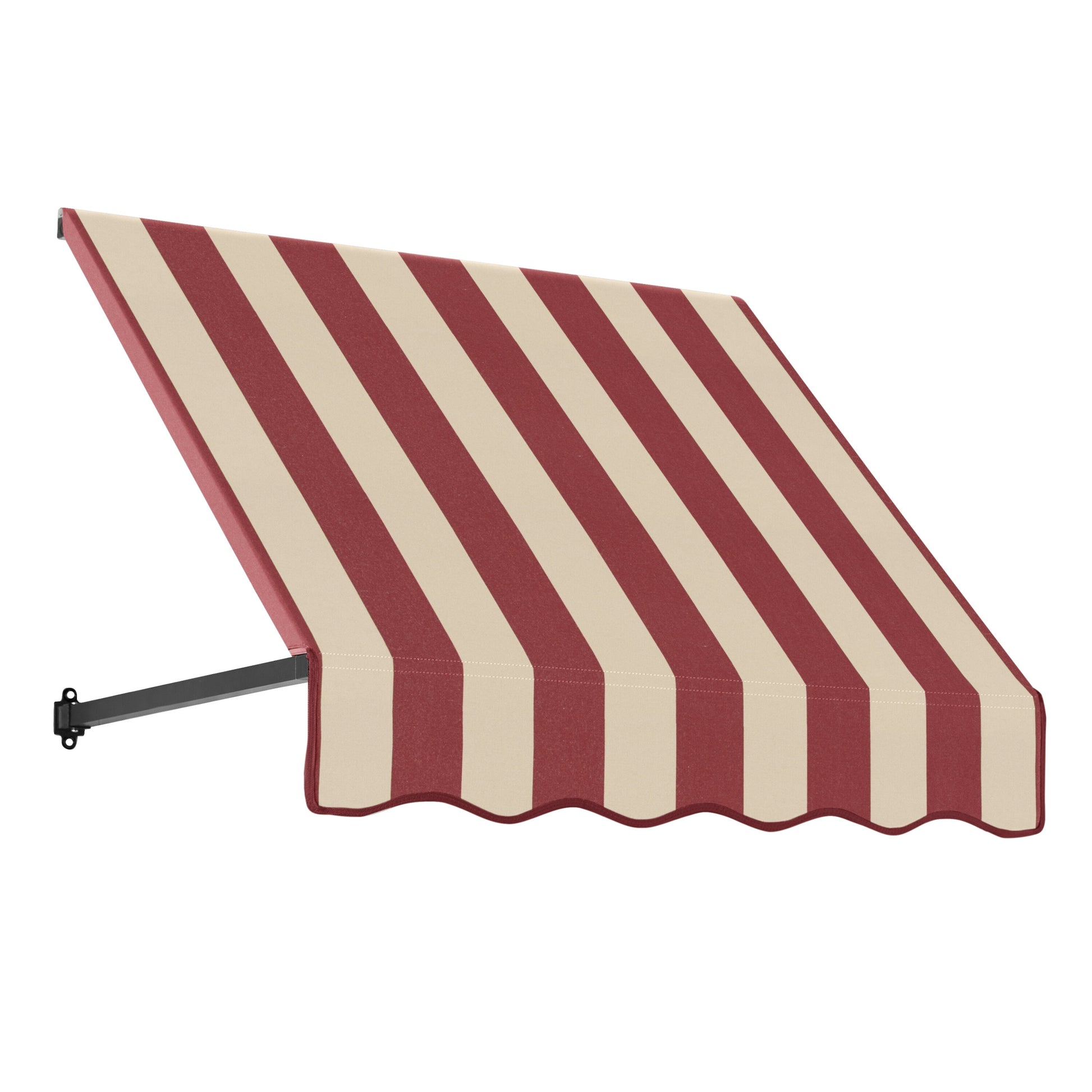 Awntech Dallas Retro 40.5-in Wide x 42-in Projection x 24-in Height Fabric Burgundy/Tan Stripe Striped Fixed Window/Door Awning