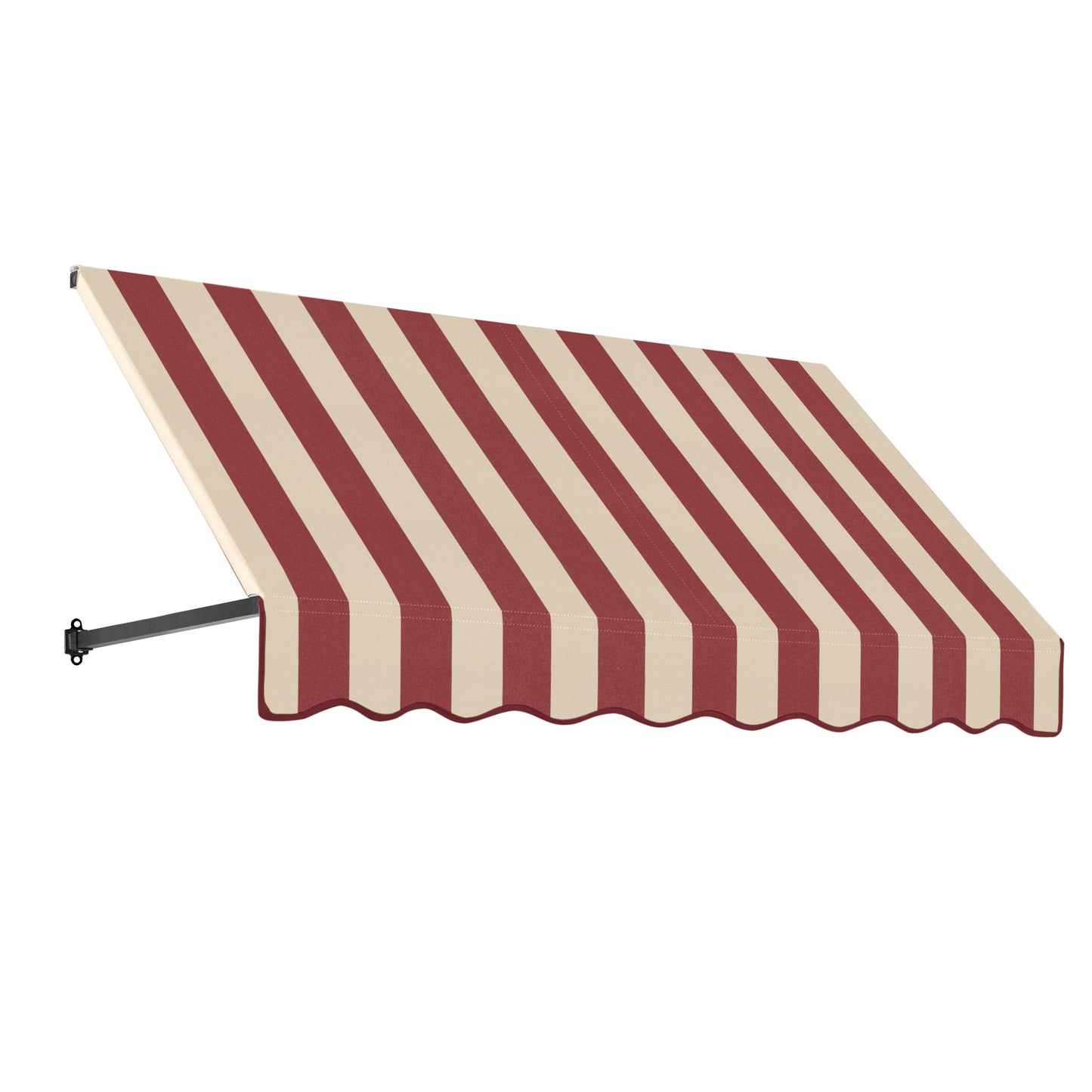 Awntech Dallas Retro 76.5-in Wide x 24-in Projection x 31-in Height Fabric Burgundy/Tan Stripe Striped Fixed Window/Door Awning