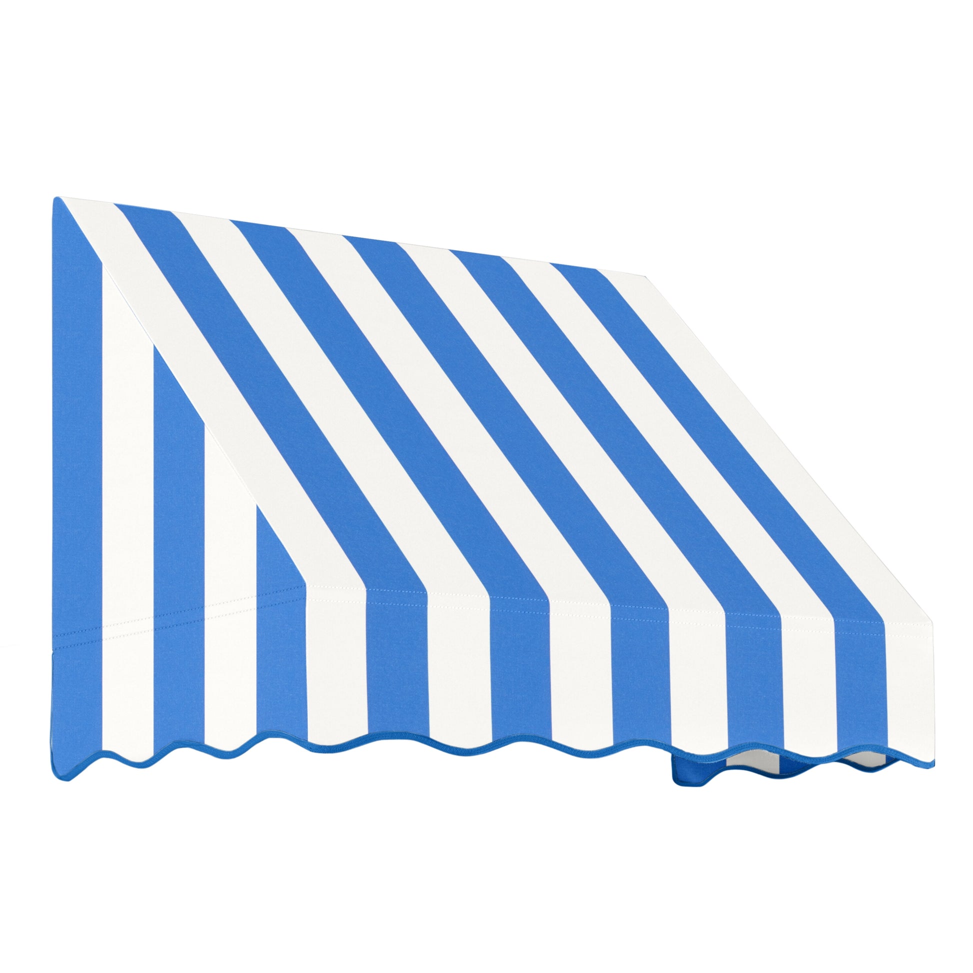 Awntech San Francisco 52.5-in Wide x 30-in Projection x 16-in Height Fabric Bright Blue/White Stripe Striped Fixed Window/Door Awning