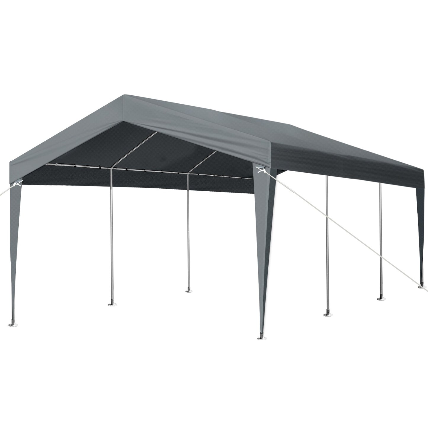 Winado 12-ft W x 20-ft L x 9.7-ft H Gray Metal Carport with Polycarbonate Roof