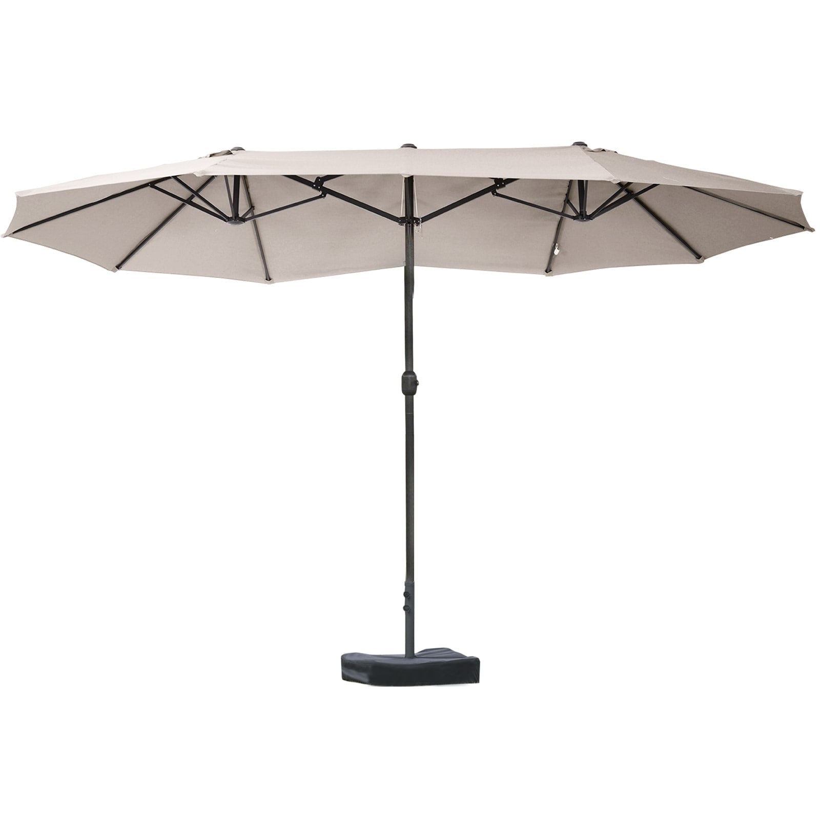 Damerin 15-ft Steel Brown Crank Market Patio Umbrella