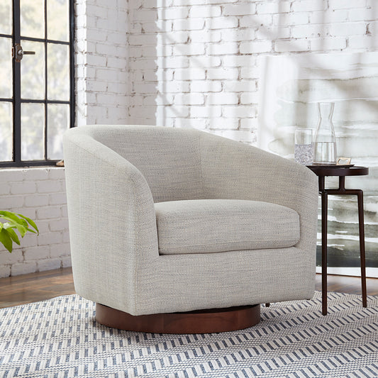 Circle 55 31.10-in W Modern Ivory Swivel Accent Armchair