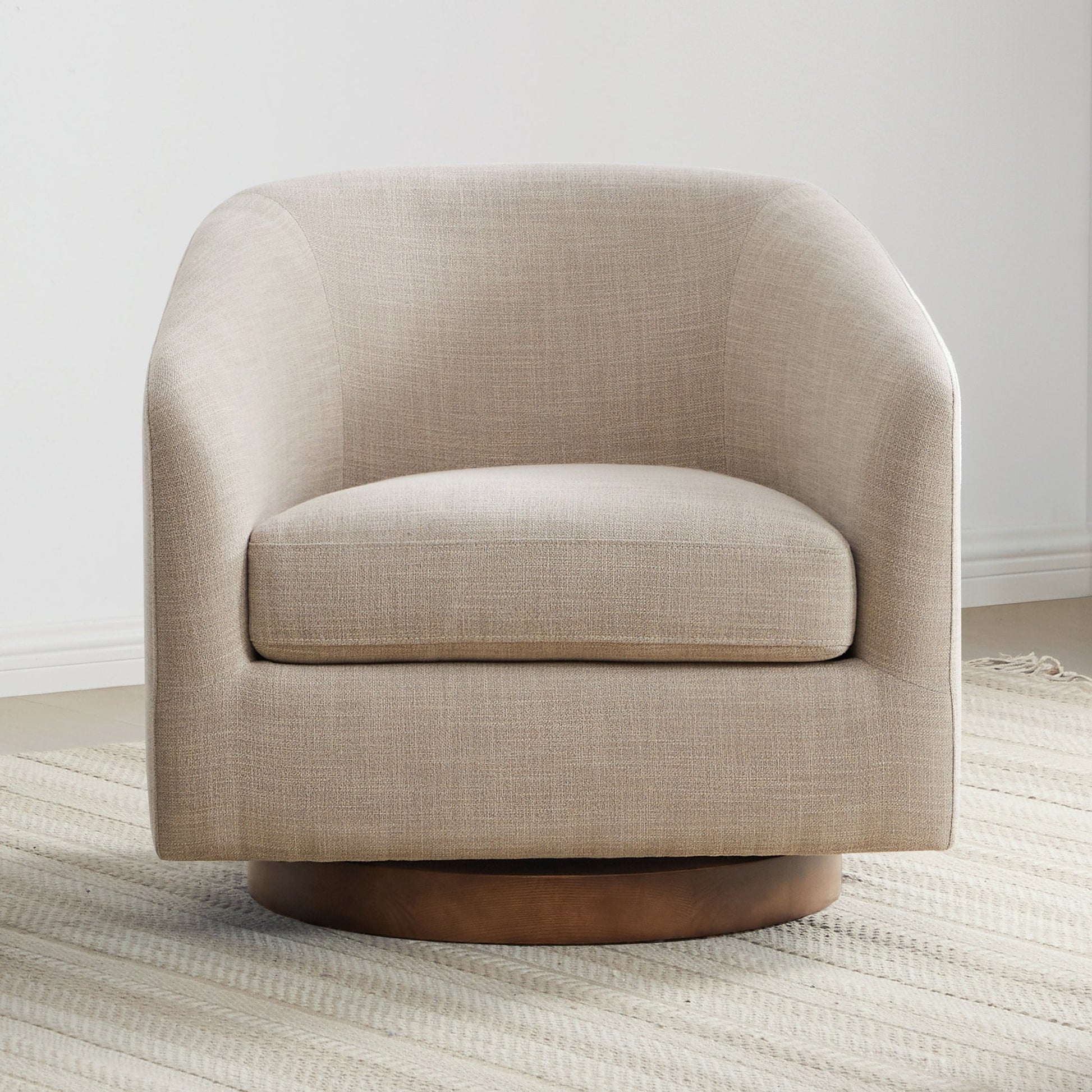 Circle 55 31.10-in W Modern Flax Beige Swivel Accent Armchair