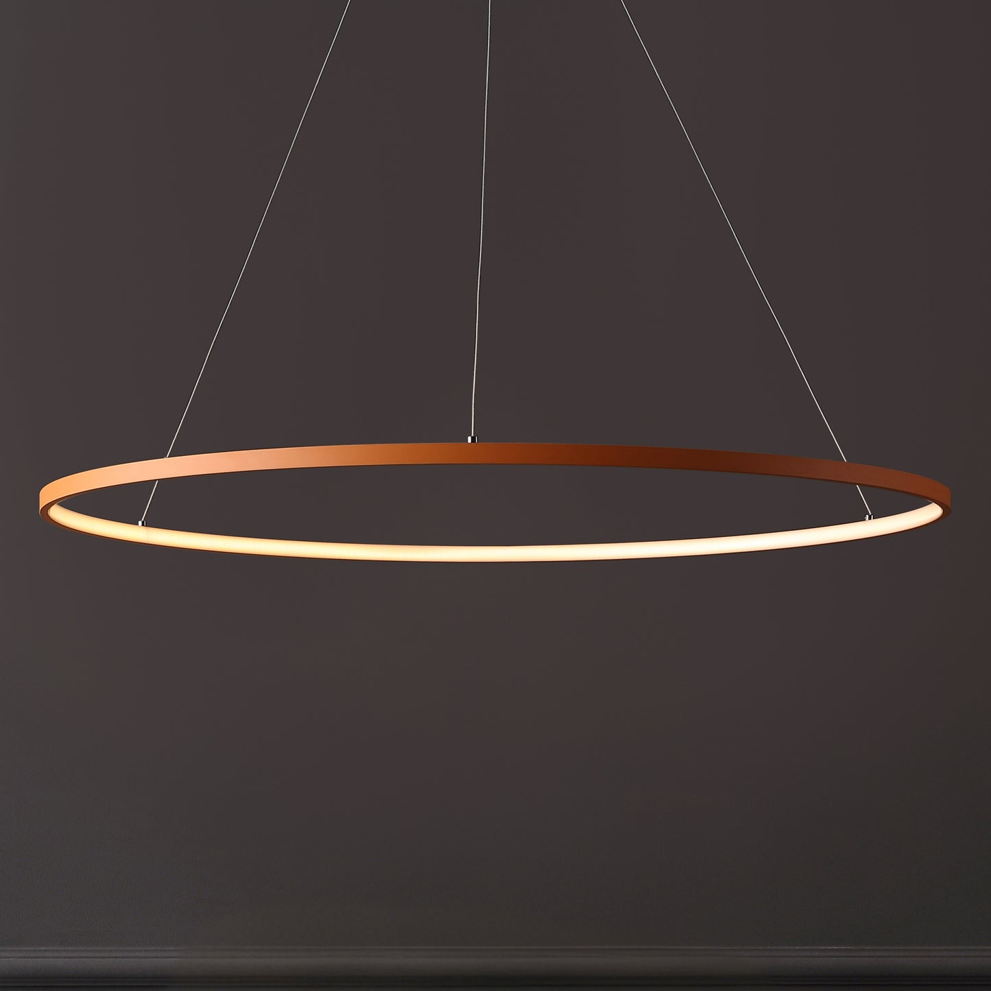 JONATHAN  Y Brice Minimalist Round 1 -Light Orange Modern/contemporary Geometric Integrated LED Large Hanging Pendant light