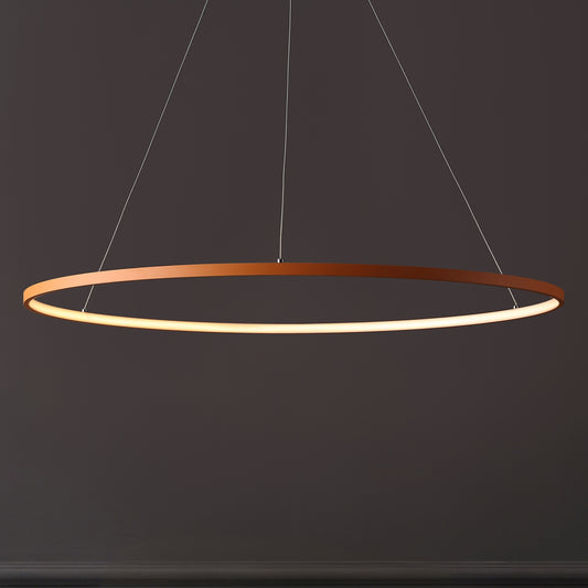 JONATHAN  Y Brice Minimalist Round 1 -Light Orange Modern/contemporary Geometric Integrated LED Large Hanging Pendant light