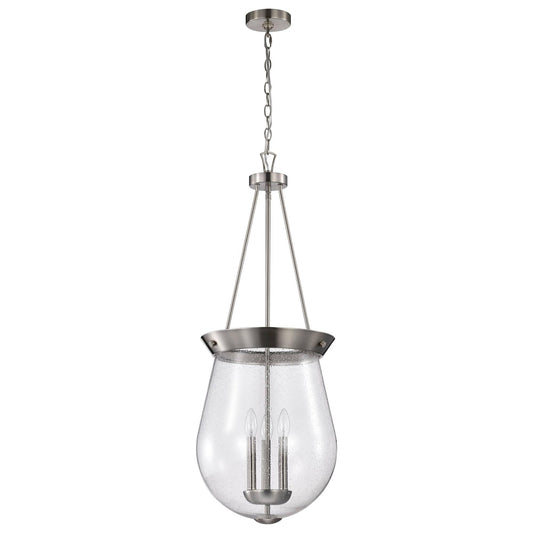 Nuvo Lighting Boliver 3 - Light Brushed Nickel / Silver Traditional Steel Pendant Light