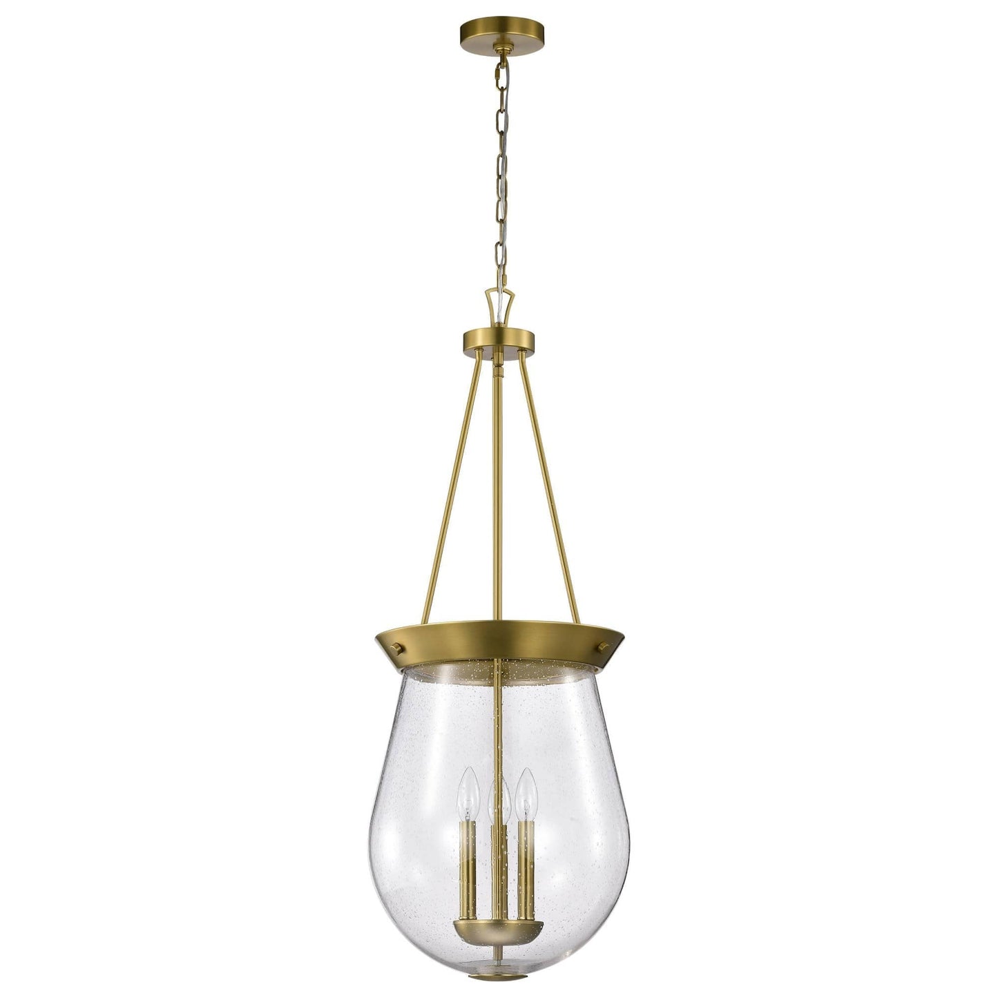 Nuvo Lighting Boliver 3 - Light Vintage Brass Brass Traditional Steel Pendant Light