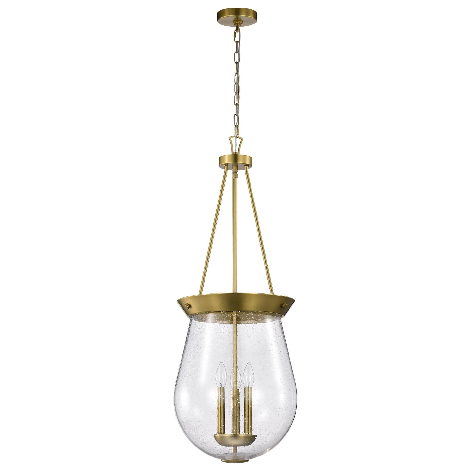 Nuvo Lighting Boliver 3 - Light Vintage Brass Brass Traditional Steel Pendant Light