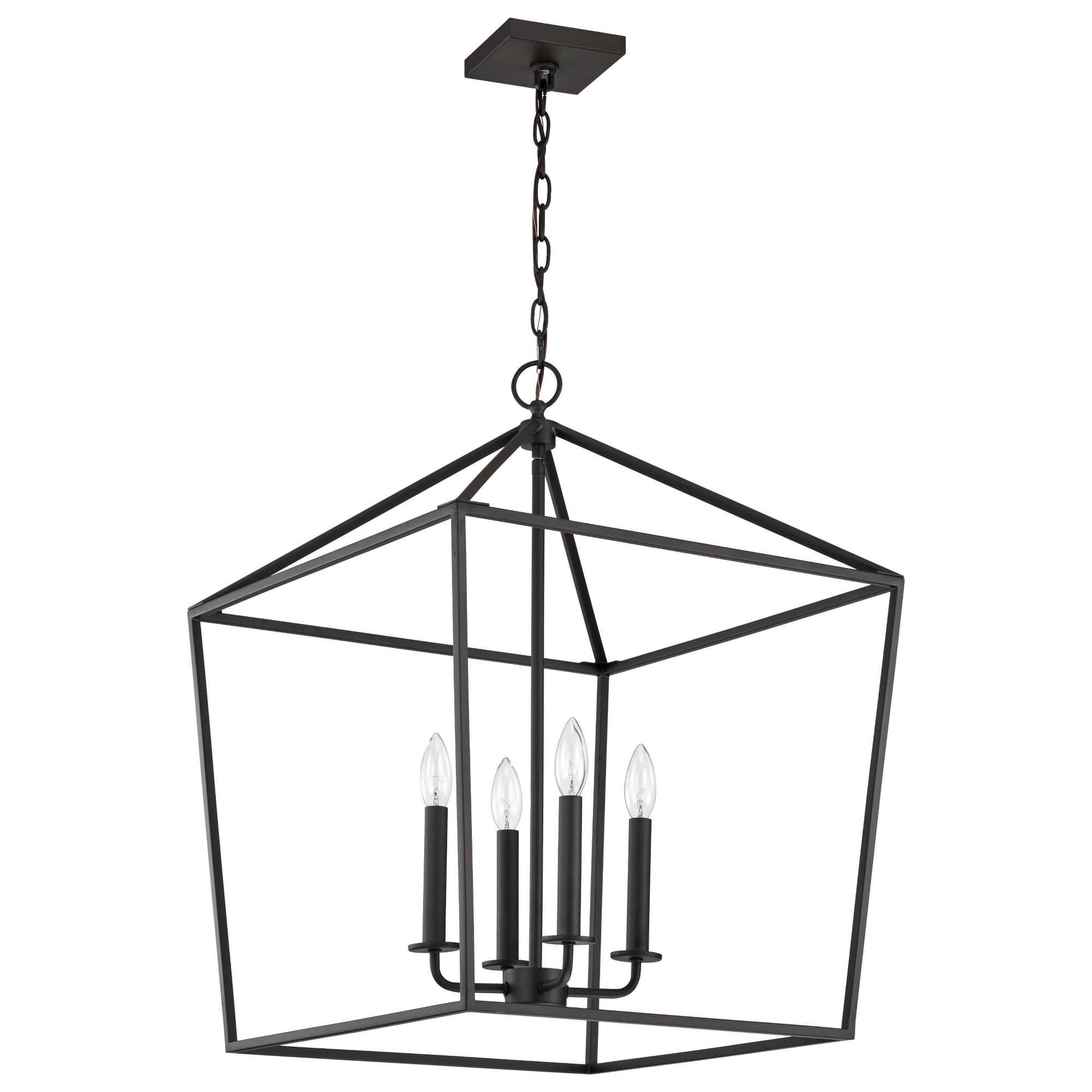 Nuvo Lighting Emma 4 - Light Matte Black / Black Steel Pendant Light