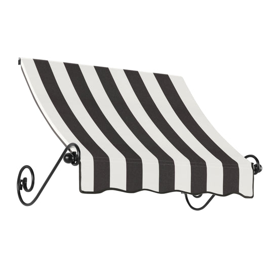 Awntech Charleston 40.5-in Wide x 36-in Projection x 36-in Height Fabric Black/White Stripe Striped Fixed Window/Door Awning