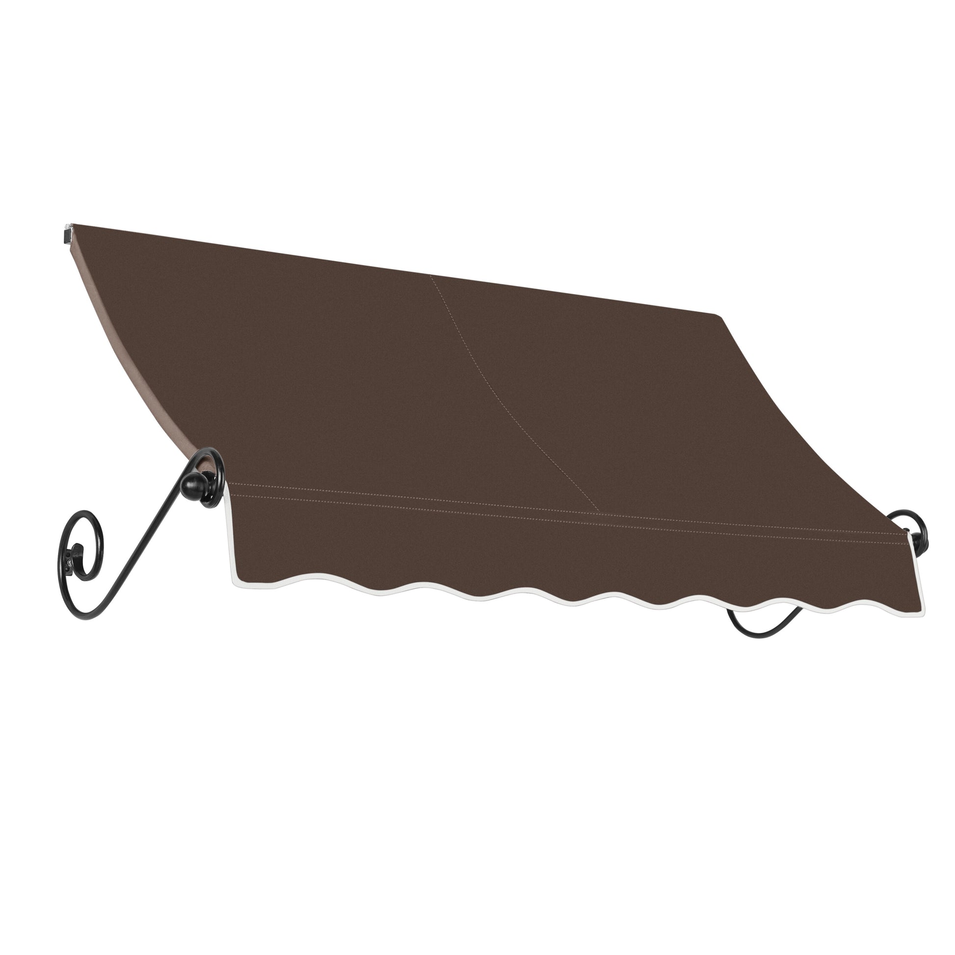Awntech Charleston 76.5-in Wide x 36-in Projection x 18-in Height Fabric Brown Solid Fixed Window/Door Awning