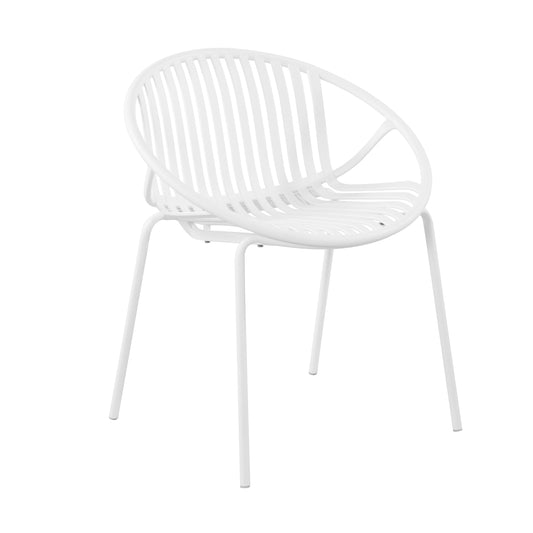 Christopher Knight Home Emma Patio Outdoor Contemporary Plastic Stackable Dining Chairs-White