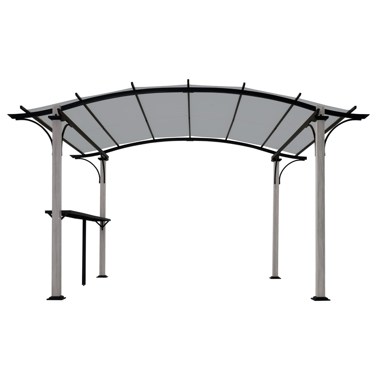  EGEIROS LIFE 10-ft W x 13-ft L x 7-ft 6-in H Gray Metal Freestanding Pergola with Canopy
