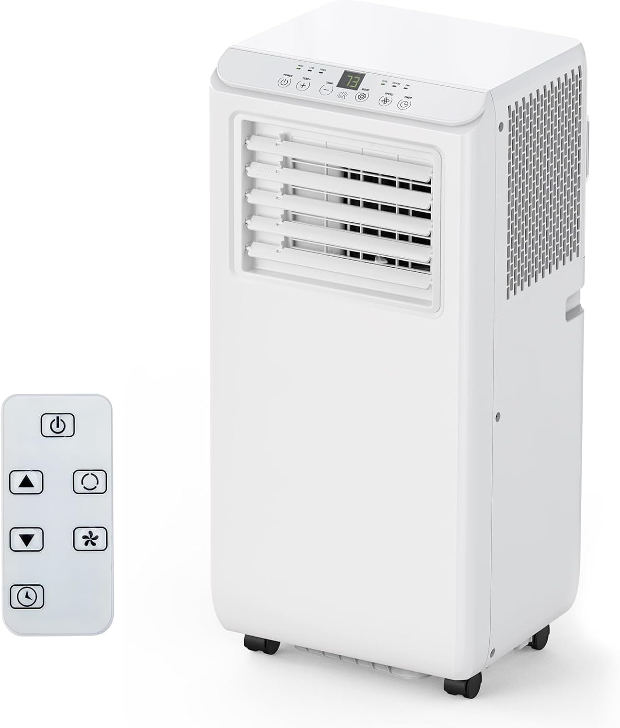 Qeetex 8000 BTU Portable Air Conditioner White with Remote Control Dehumidifier and Fan for Rooms up to 350 Sq Ft