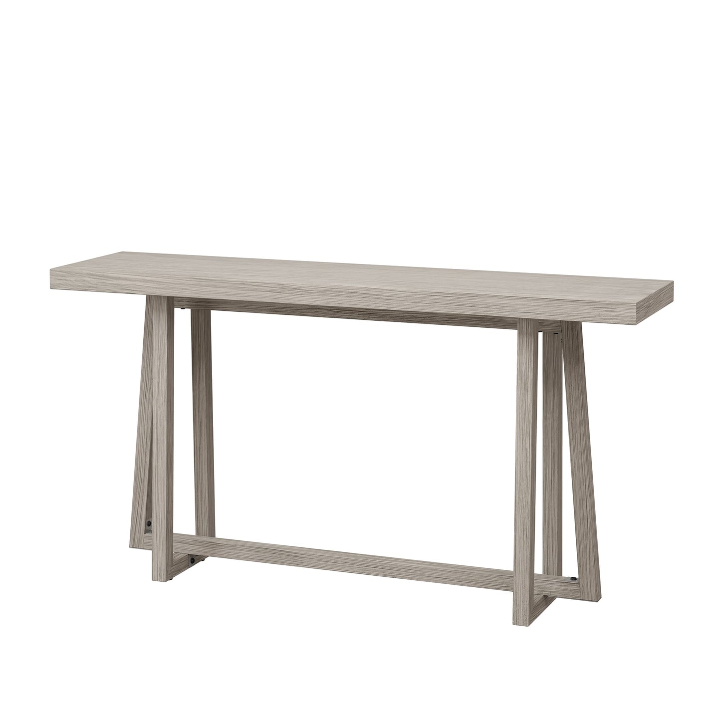 SINOFURN Rustic Rectangular Composite Gray Magnesium Oxide 59.8-in W x 31.5-in H Console table