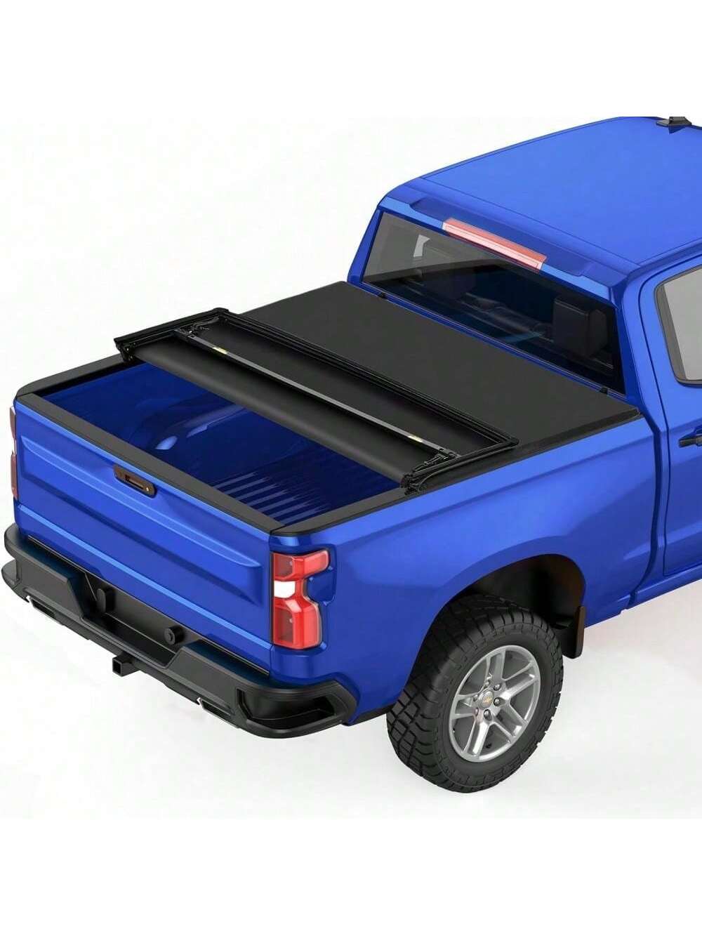 Qeetex Soft Tri fold Truck Bed Tonneau Cover Compatible with 2009 2014 Ford F150. Fleetside 5.5 FT Bed