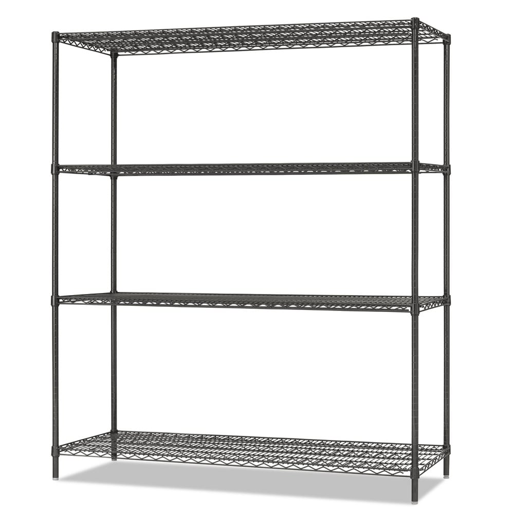 Alera 4-Shelf Wire Shelving Starter Kit - 60 x 24 x 72 inches Black Anthracite
