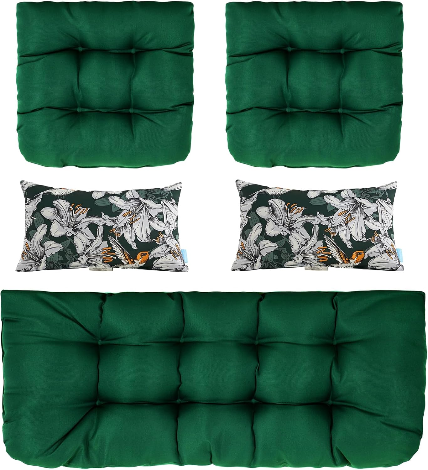 Artplan  Outdoor Cushions Loveseat All Weather Chair Cushions Bench Cushions Set of 5