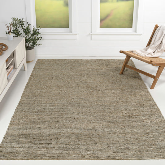 JONATHAN  Y NATURAL FIBER Griffin Rustic Farmhouse Woven 5 x 8 (ft) Flatweave Jute Gray Rectangular Indoor Solid Coastal Spot Clean Only Pet Friendly Area rug