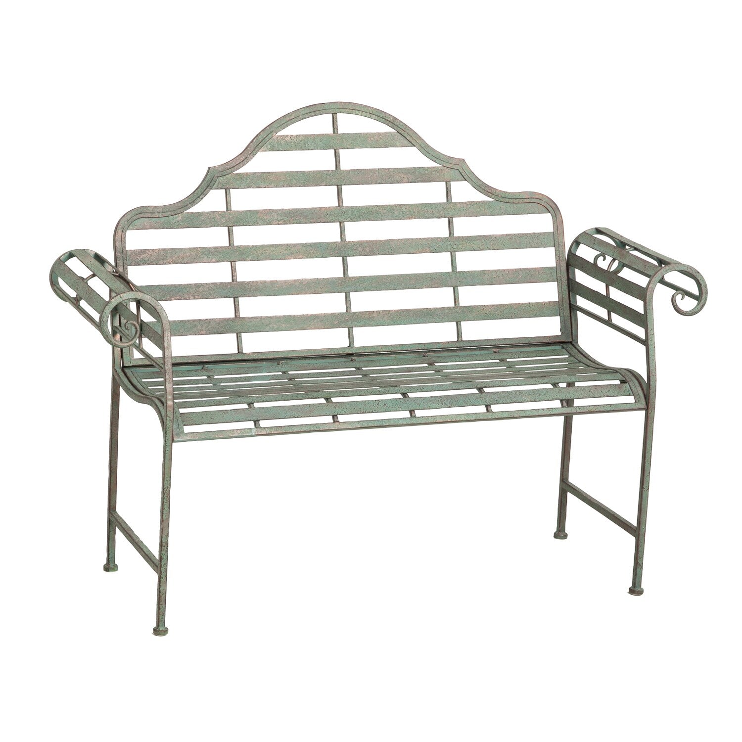 Evergreen 53-in W x 39.25-in H Blue Steel Garden Bench