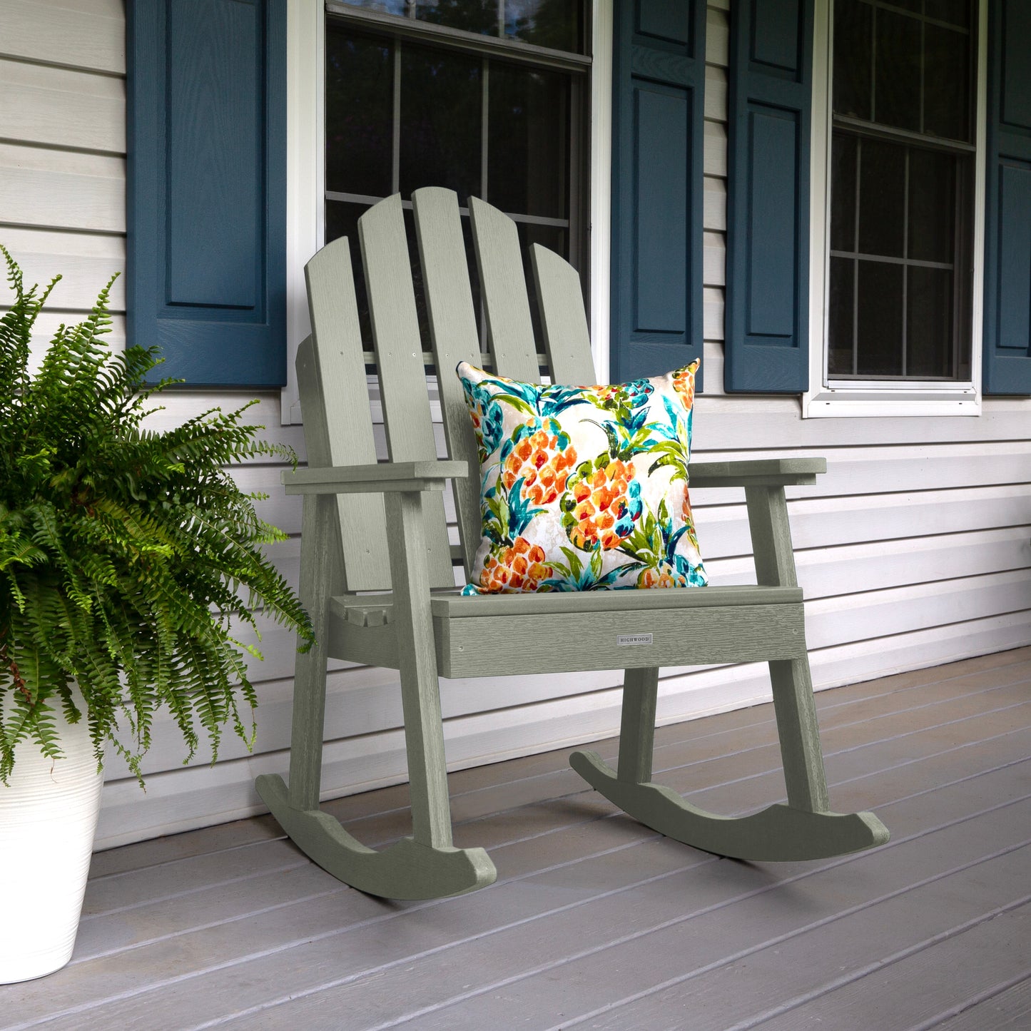 highwood Classic Westport Eucalyptus Poly-lumber Frame Rocking Chair with Slat Seat