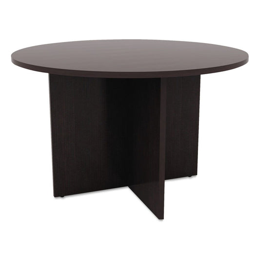 Alera Valencia Round Conference Table - 42" x 29.5" - Espresso Finish