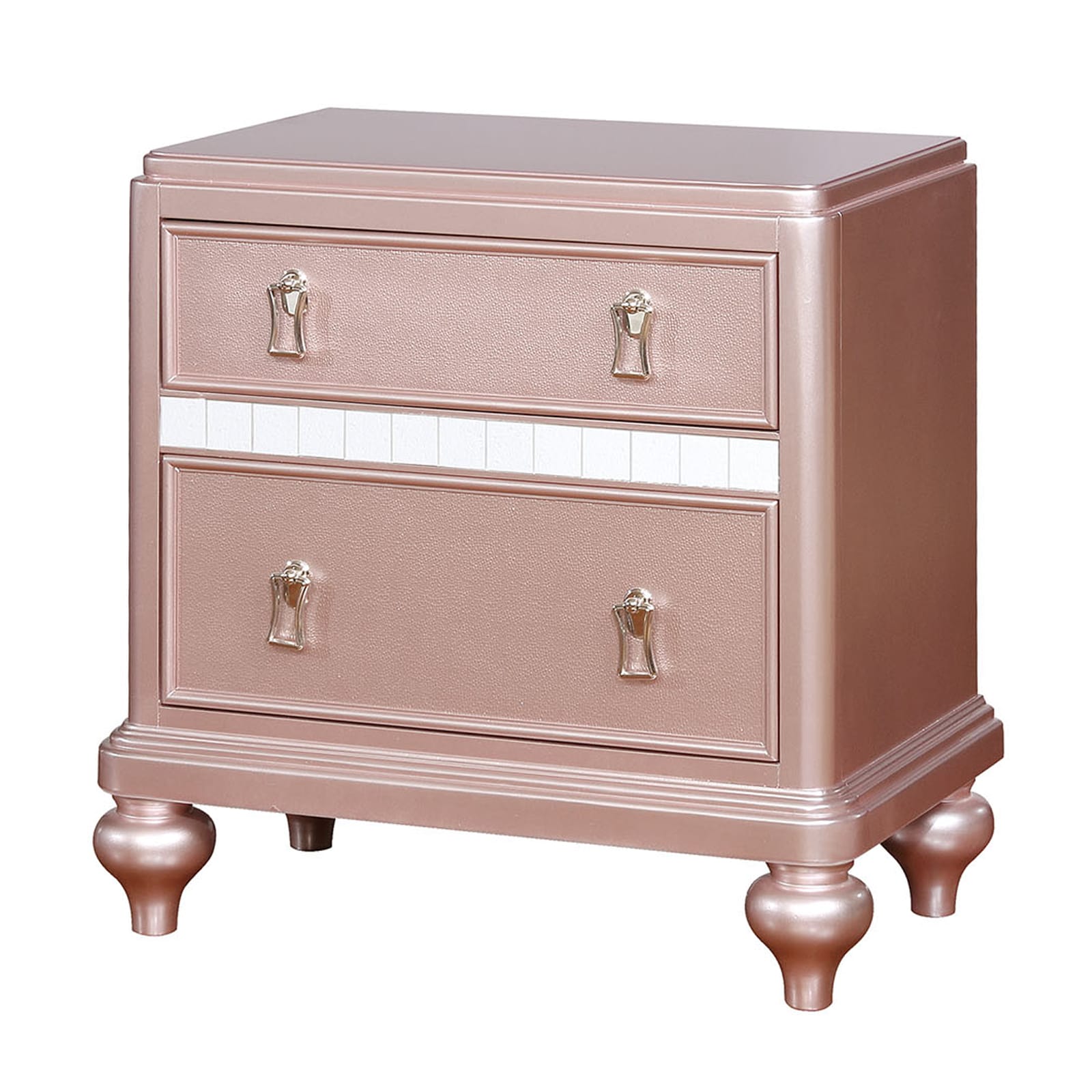 Benzara Pink Bamboo 2 -Drawer 28-in W x 28-in H Modern Nightstand