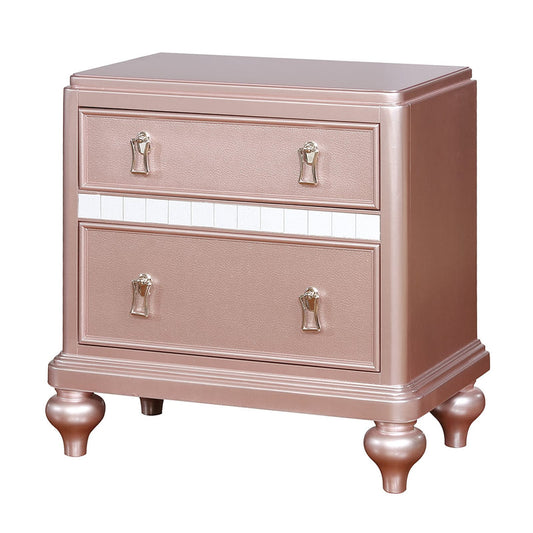 Benzara Pink Bamboo 2 -Drawer 28-in W x 28-in H Modern Nightstand