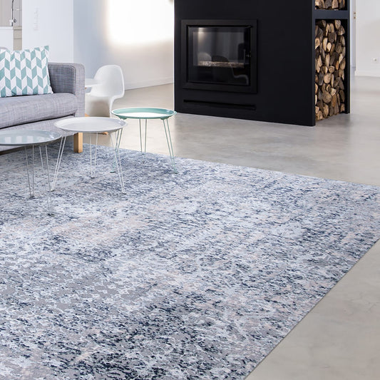 Couristan Europa 8 x 11 (ft) Loomed Polyester Mist Rectangular Indoor Floral/Botanical Spot Clean Only Area rug