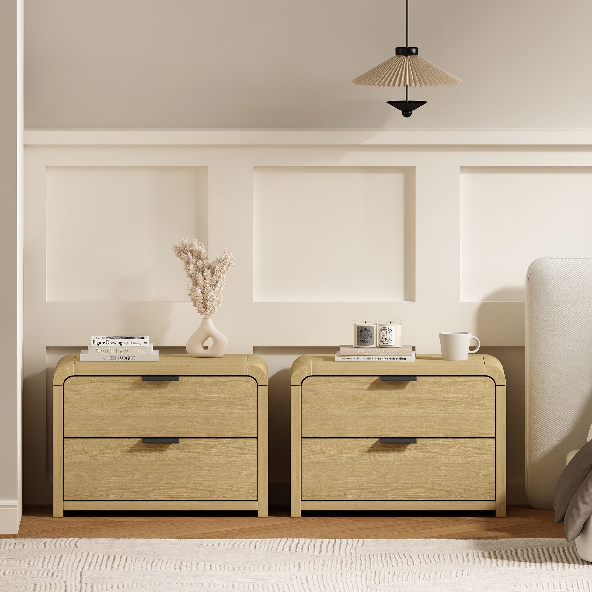 Manhattan Comfort Natural 4 -Drawer 28-in W x 20-in H Modern Nightstand