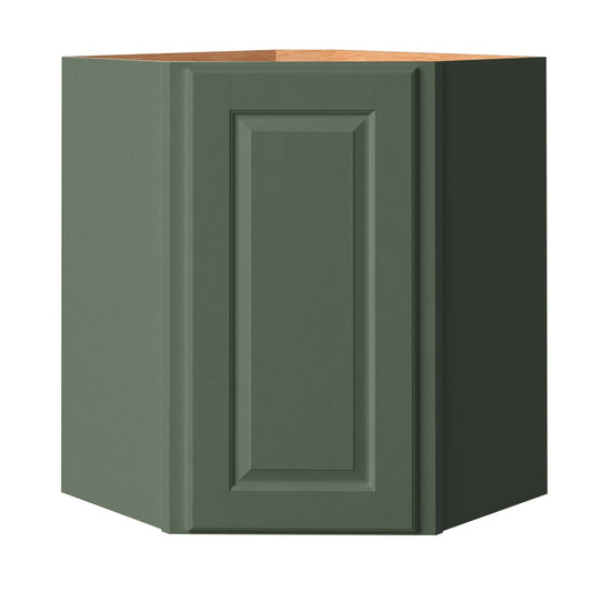 allen + roth Marston 24-in W x 30-in H x 12-in D Sage Diagonal Corner Wall Fully Assembled Cabinet Raised Panel Square