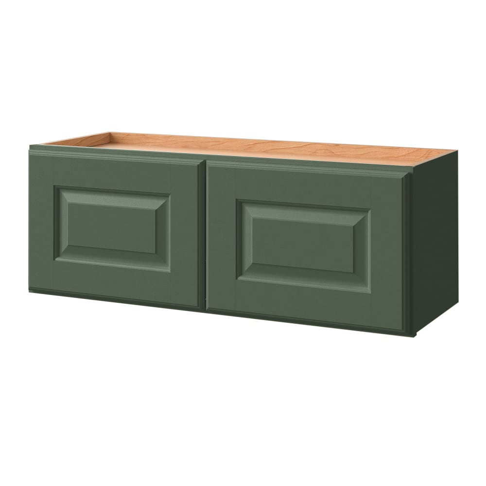 allen + roth Marston 33-in W x 12-in H x 12-in D Sage Wall Fully Assembled Cabinet Raised Panel Square