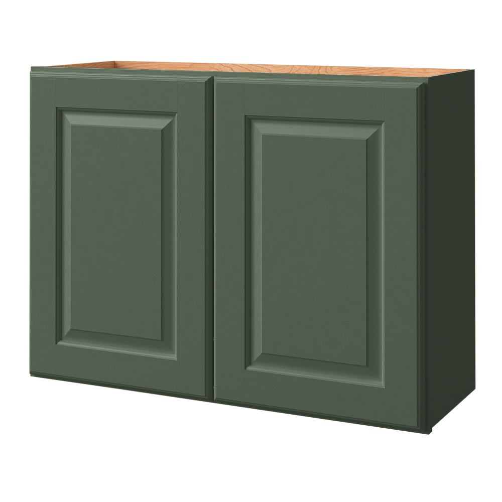 allen + roth Marston 33-in W x 24-in H x 12-in D Sage Wall Fully Assembled Cabinet Raised Panel Square