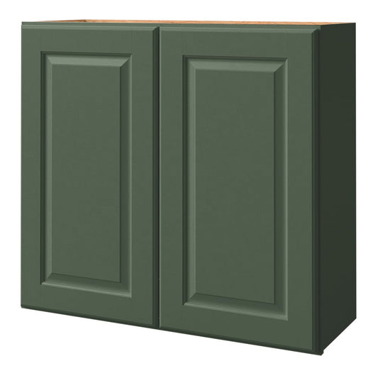 allen + roth Marston 30-in W x 36-in H x 12-in D Sage Wall Fully Assembled Cabinet Raised Panel Square