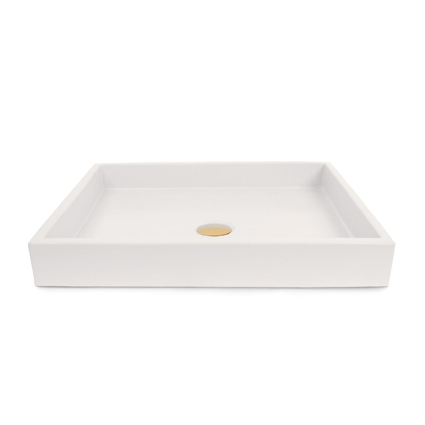 Concretti Concrete 20-in Vessel Rectangular Modern White Bathroom Sink