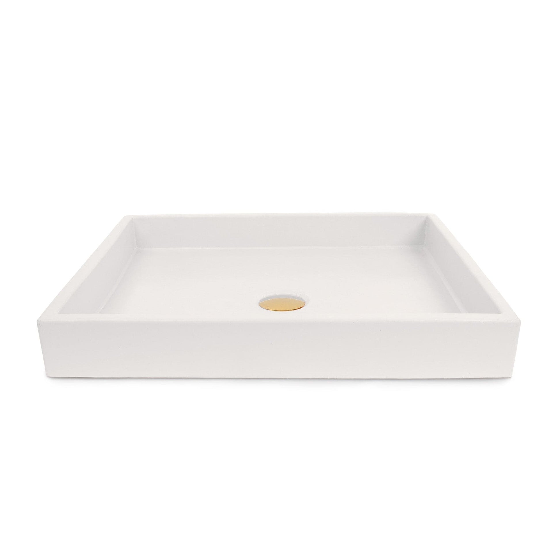 Concretti Concrete 20-in Vessel Rectangular Modern White Bathroom Sink