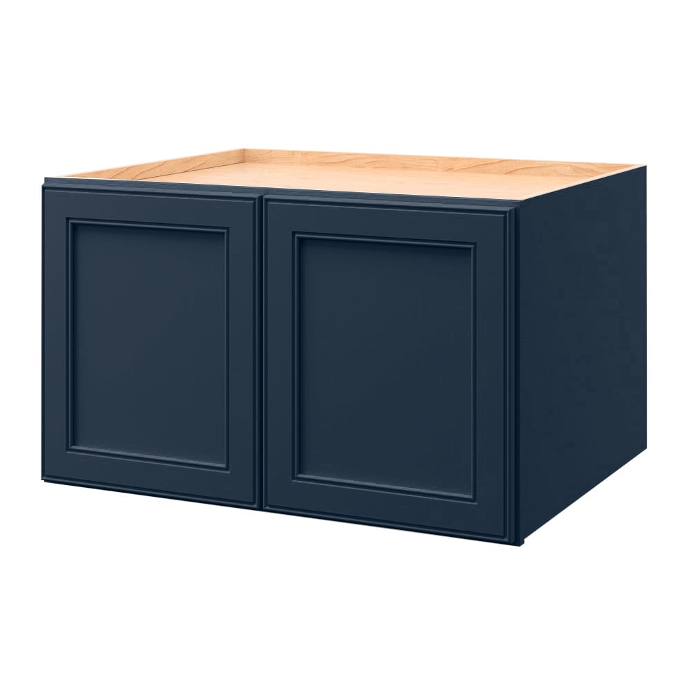allen + roth Southam 30-in W x 18-in H x 24-in D Navy Wall Fully Assembled Cabinet Recessed Panel Square