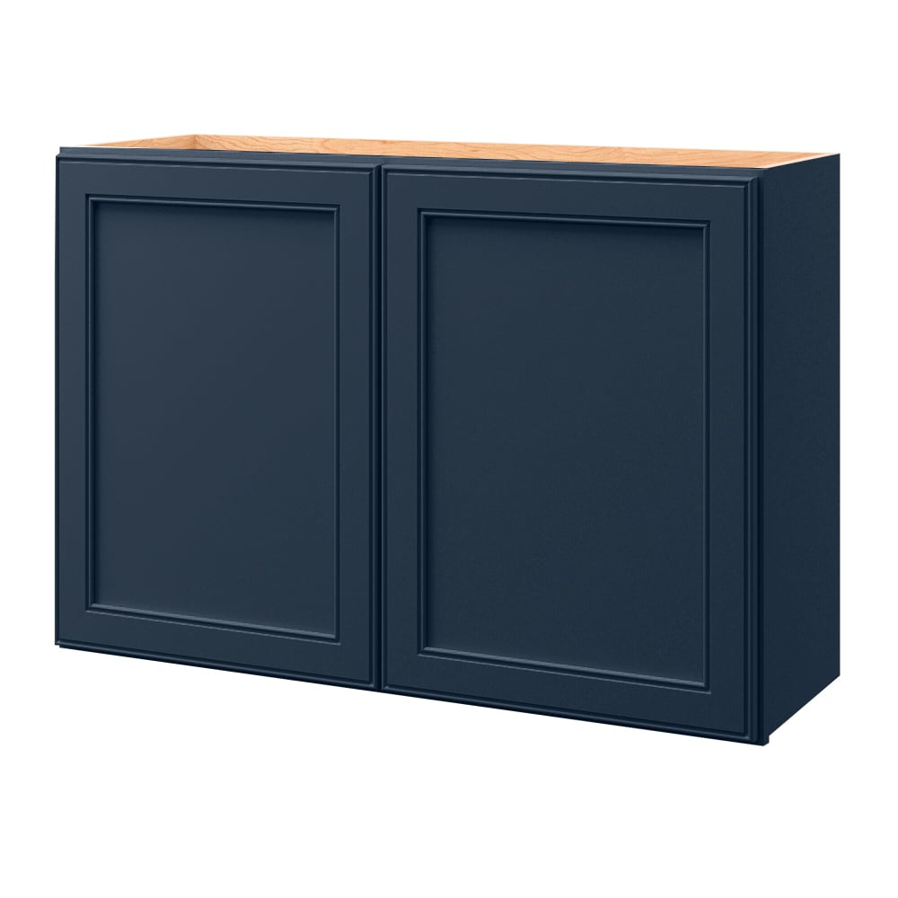 allen + roth Southam 36-in W x 24-in H x 12-in D Navy Wall Fully Assembled Cabinet Recessed Panel Square