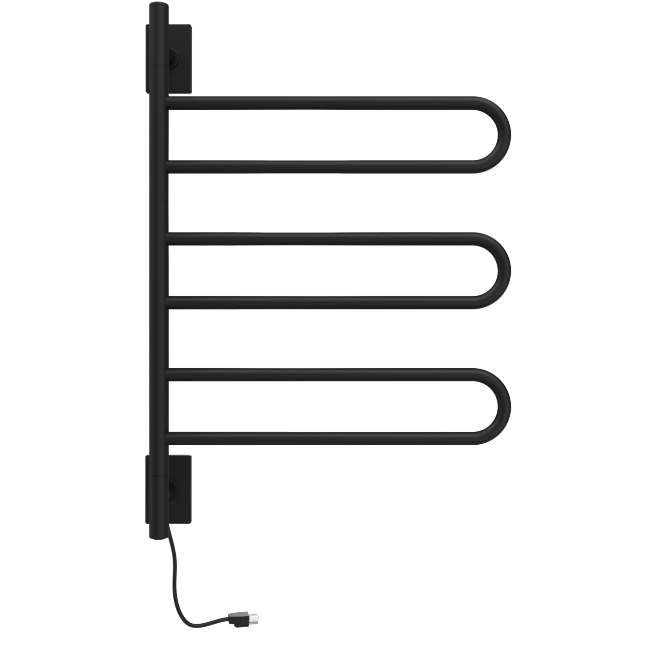 Amba Products Matte Black Hardwired/Plug-in Wall mount Towel Warmer 4.5-in x 24.5-in x 34.625-in