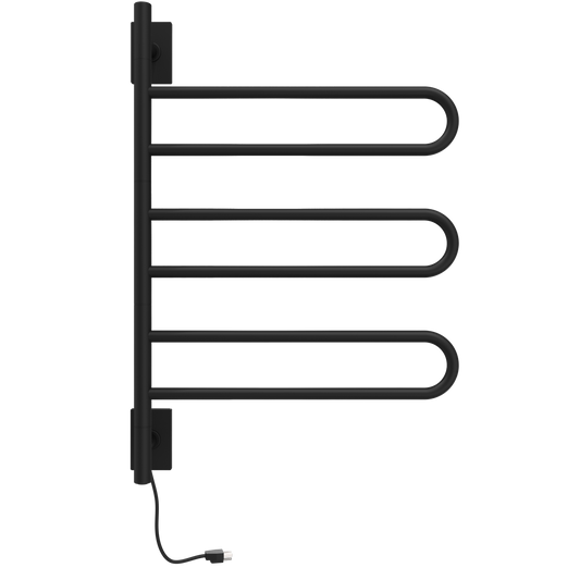 Amba Products Matte Black Hardwired/Plug-in Wall mount Towel Warmer 4.5-in x 24.5-in x 34.625-in