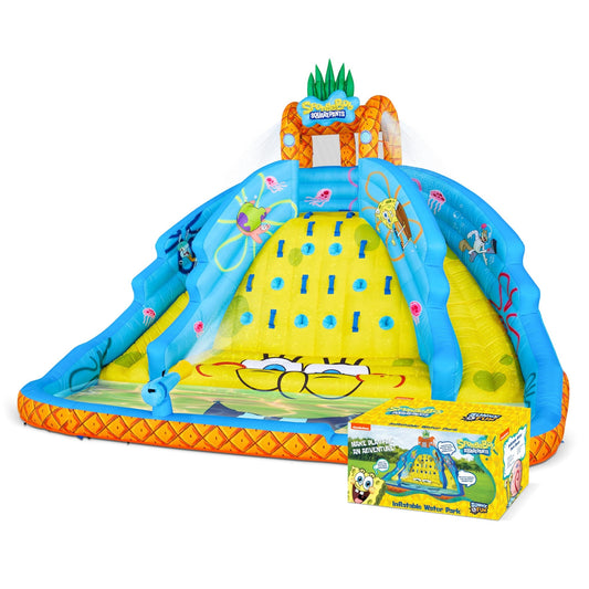 Sunny & Fun SpongeBob Ultra Climber Inflatable Water Slide 134.4-in Nylon Inflatable water slide
