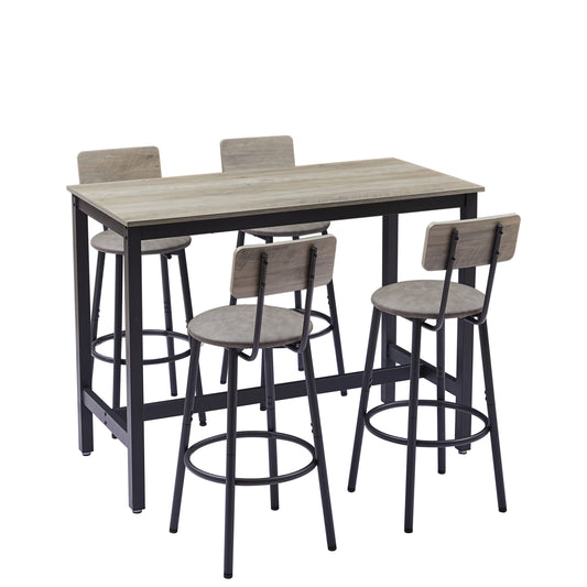 Kahomvis Grey Contemporary/Modern Dining Room Set with Rectangular Table ( Seats 4 )
