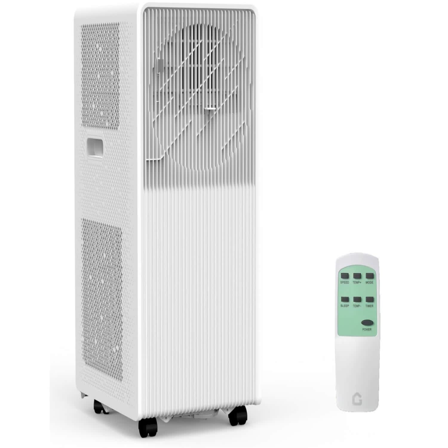 Qeetex 12000 BTU  Drainless Portable Air Conditioner  3 in 1 AC Unit for Bedrooms 190 250 sq  ft  with Dehumidifier  Fan  Sleep Mode  24 Hour Timer  Remote Control and Window Kit  White